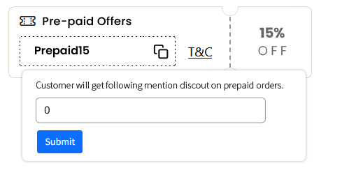 Discount on Prepaid Orders